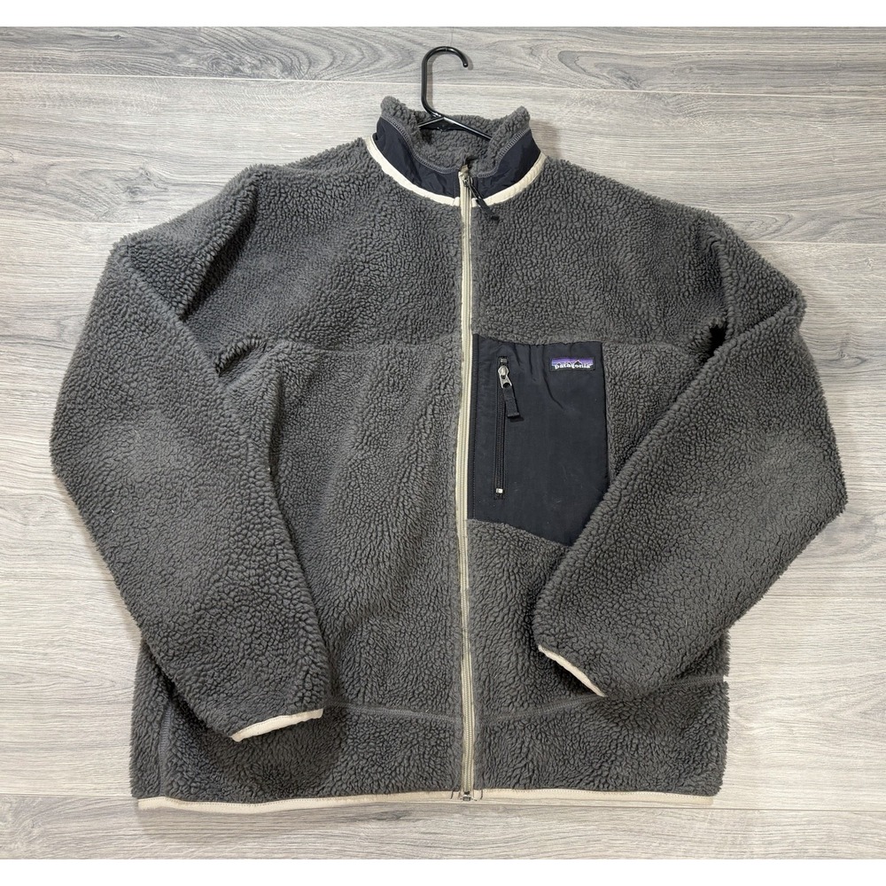 Patagonia Mens Size Large Classic Retro-X Jacket Deep Pile Fleece Gray Outdoor
